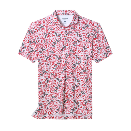 Ohio State Buckeyes Johnnie-O Galvin Print Polo - front