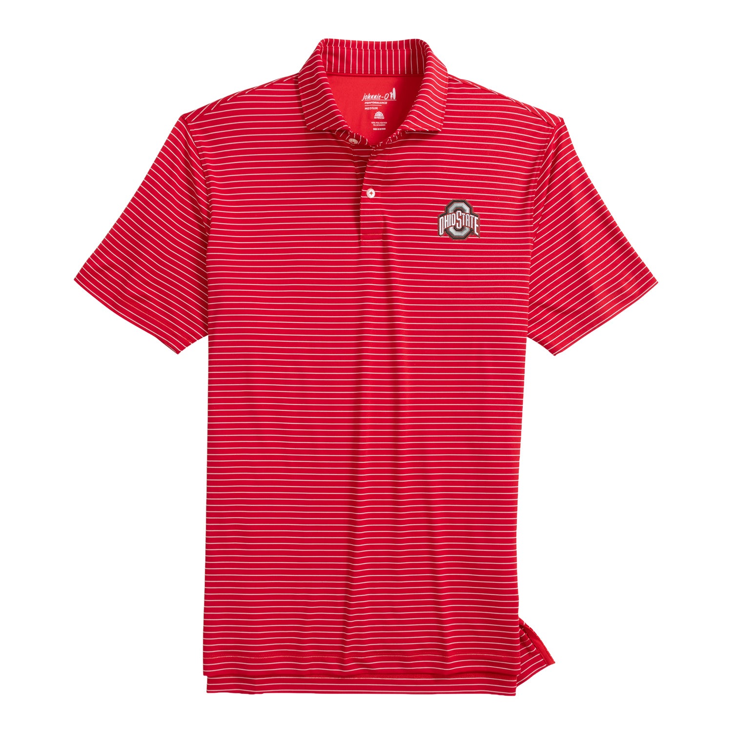 Ohio State Buckeyes Johnnie-O Striped Beau Polo - Front View
