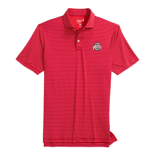 Ohio State Buckeyes Johnnie-O Striped Beau Polo - Front View