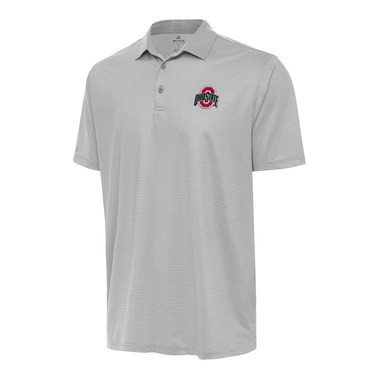 Ohio State Buckeyes Rings White/Gray Polo - Front View