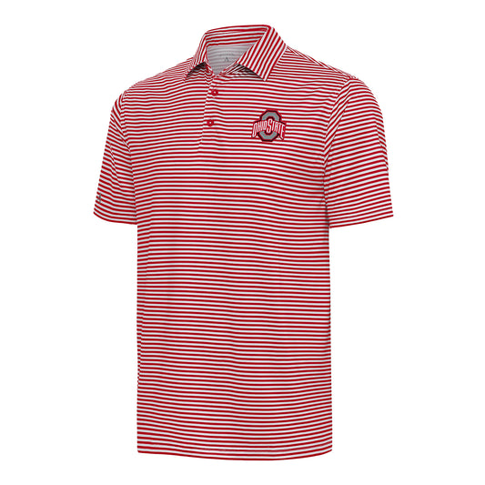 Ohio State Buckeyes Skills Scarlet/White Polo - Front View