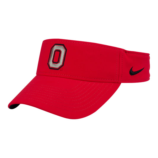 Ohio State Buckeyes Nike Block O Dri-FIT Visor - In Scarlet - Angled Left View