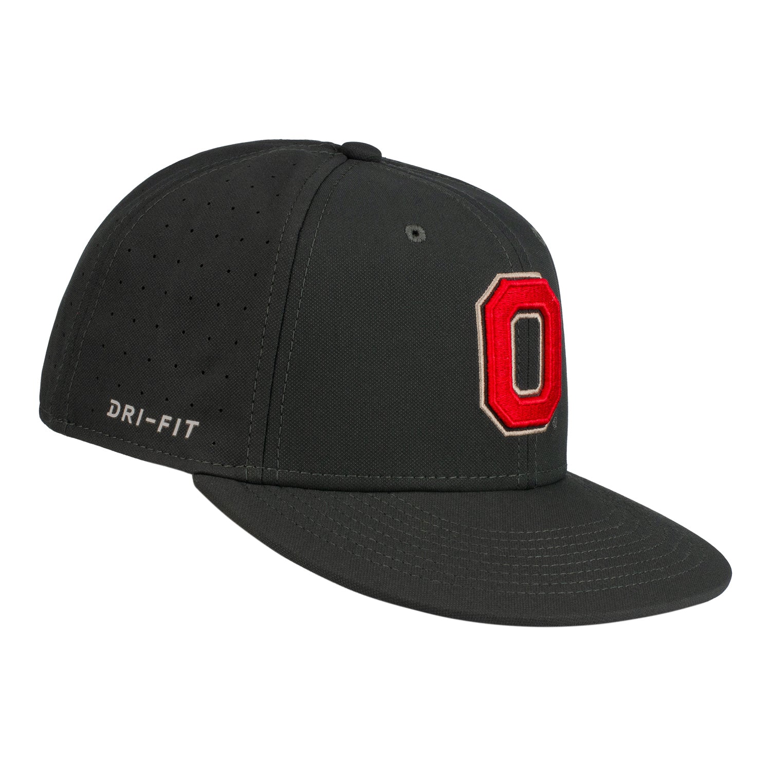 Ohio State Buckeyes Nike Aero Block "O" Fitted Hat - In Black - Angled Right View