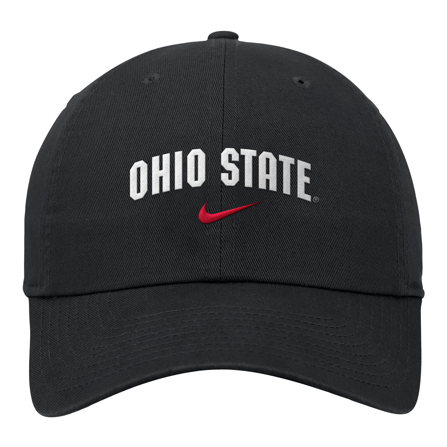 Ohio State Buckeyes Nike Arch Unstructured Black Adjustable Hat - Front View