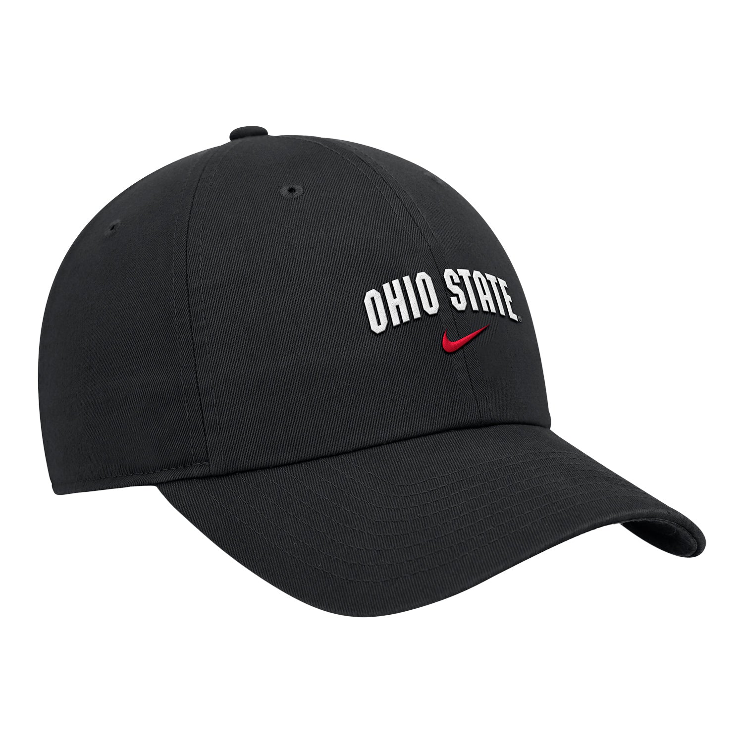 Ohio State Buckeyes Nike Arch Unstructured Black Adjustable Hat - Front Right View