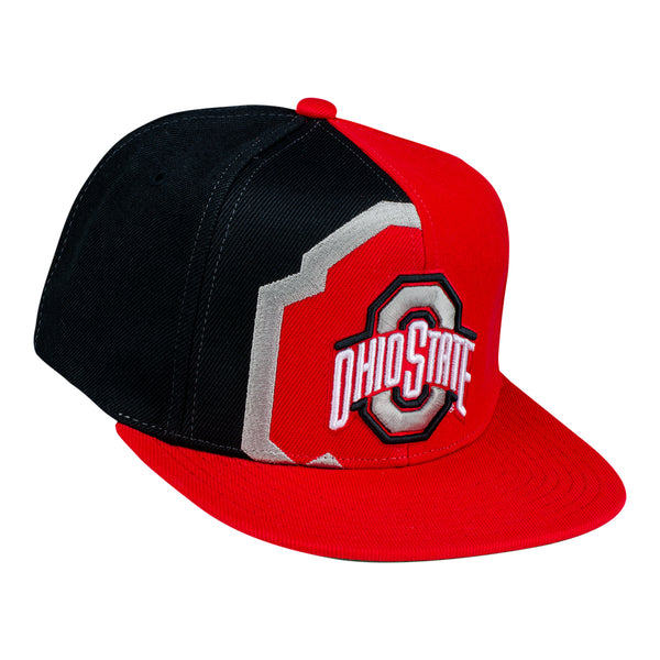 Ohio State Buckeyes Retroline Snapback Hat - In Scarlet - Angled Right View