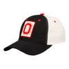 Ohio State Buckeyes Block O Patch Flex Hat - In Black And White - Angled Left View