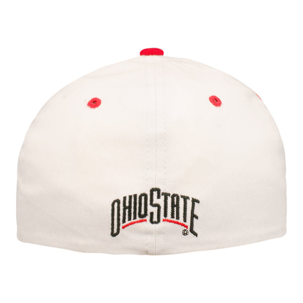 Ohio State Buckeyes Block O Patch Flex Hat - In Black And White - Back View