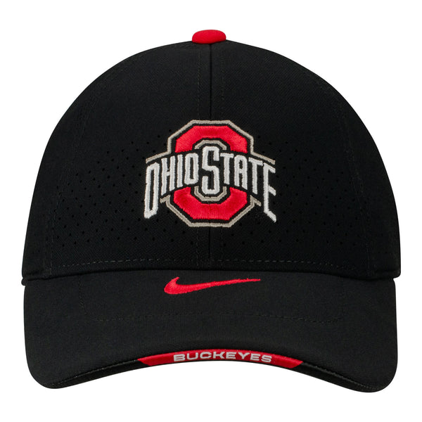 Ohio State Buckeyes Nike Sideline Aero L91 Hat - In Black - Front View