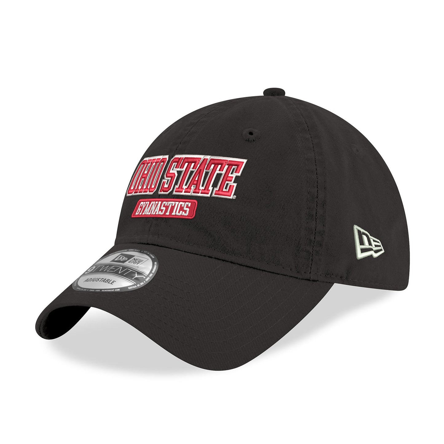 Ohio State Buckeyes Gymnastics Black Adjustable Hat - In Black - Angled Left View