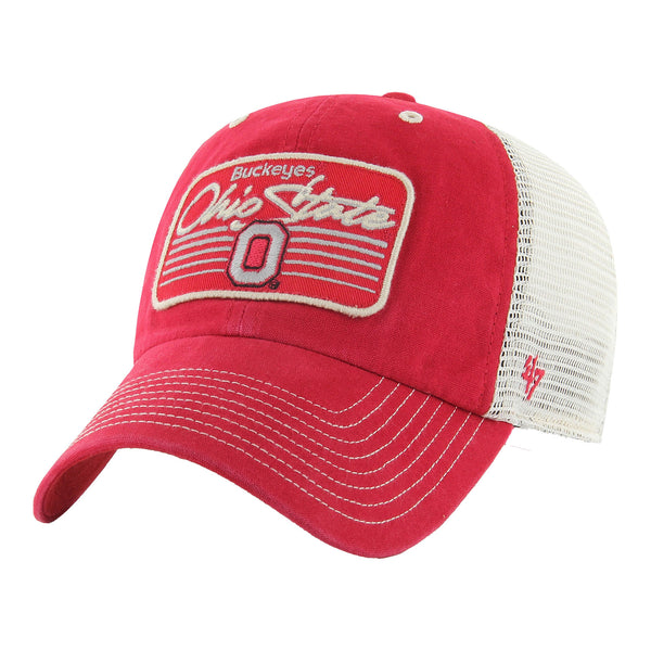 Ohio State Buckeyes Five Point Clean Up Scarlet Adjustable Hat - In Scarlet - Left View