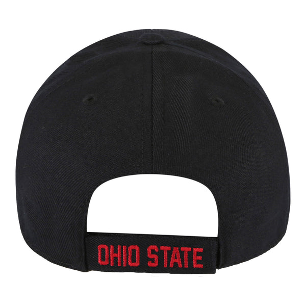 Ohio State Buckeyes Script Ohio MVP Black Adjustable Hat - In Black - Back View