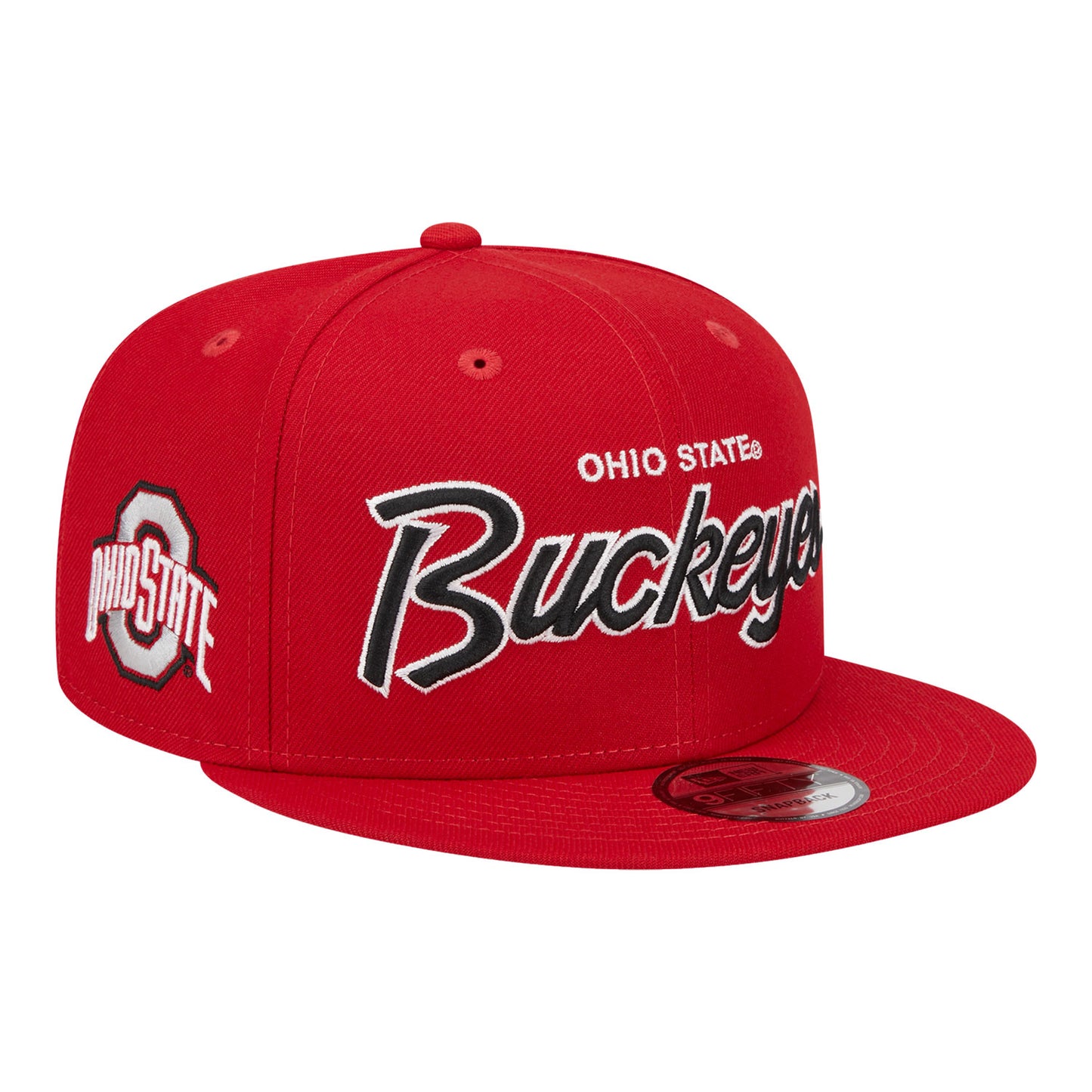 Ohio State Buckeyes Retro Script Scarlet Adjustable Hat - In Scarlet - Angled Right View