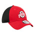Ohio State Buckeyes Primary Logo Neo Scarlet Flex Hat - In Scarlet - Angled Right View