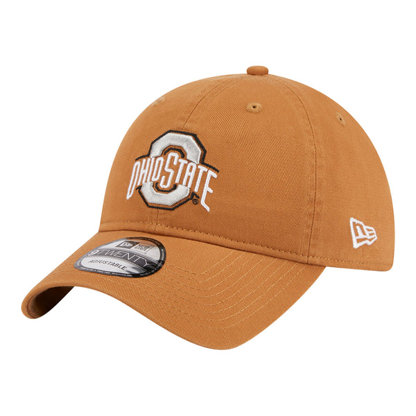 Ohio State Buckeyes Primary Logo Light Bronze Adjustable Hat - In Brown - Angled Left View