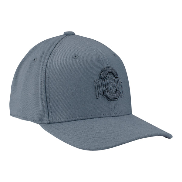 Ohio State Buckeyes Nike Primary Logo Tonal Gray Flex Hat - In Gray - Angled Right View