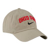 Ohio State Buckeyes Nike Arch Wordmark Khaki Adjustable Hat - In Khaki - Angled Right View