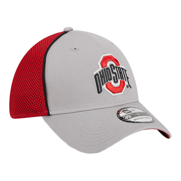 Ohio State Buckeyes Primary Logo Pipe Gray Flex Hat - Angled Right View