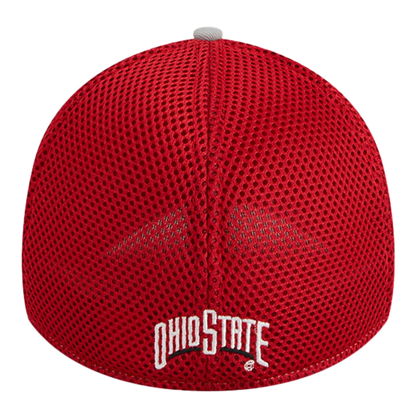 Ohio State Buckeyes Primary Logo Pipe Gray Flex Hat - Back View