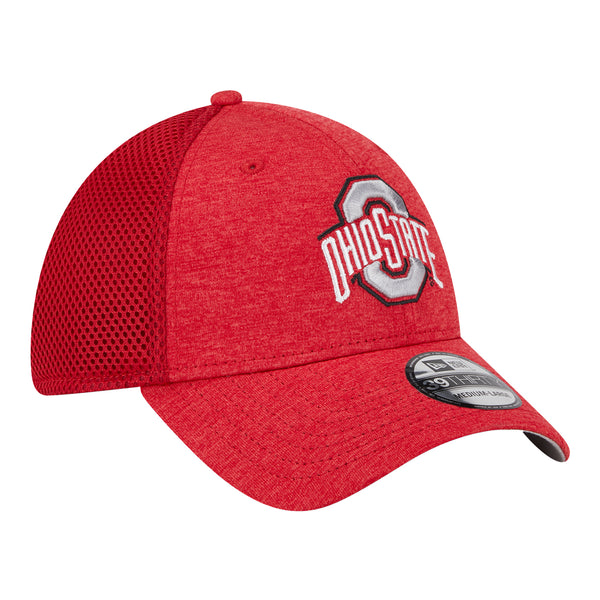 Ohio State Buckeyes Primary Logo Heathered Scarlet Flex Hat - In Scarlet - Angled Right View