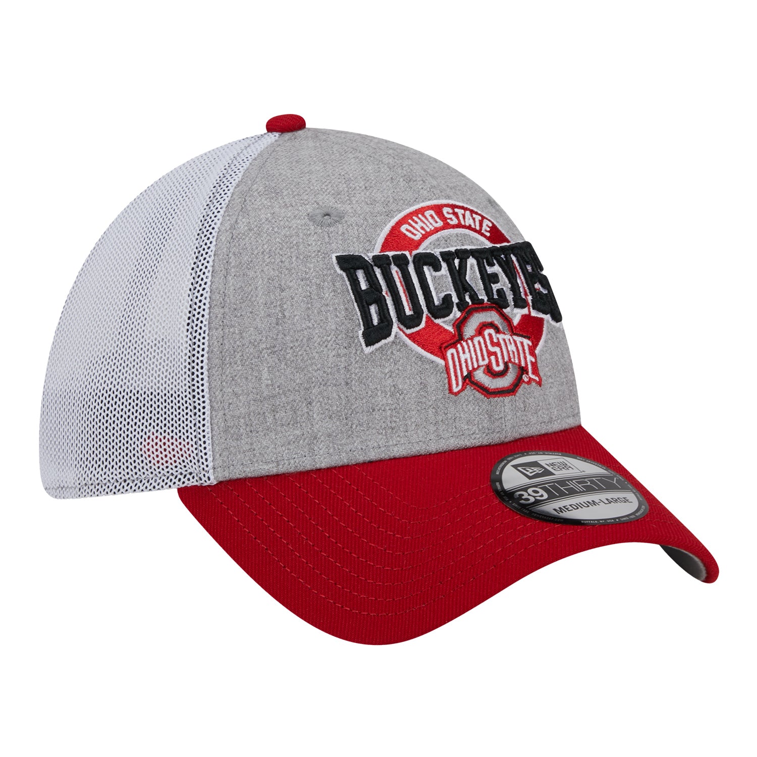 Ohio State Buckeyes Heathered Round Logo Gray Flex Hat | Shop OSU Buckeyes
