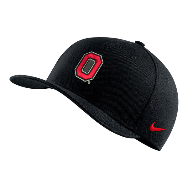 Ohio State Buckeyes Nike Block O Black Flex Hat - In Black - Angled Left View