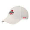 Ohio State Buckeyes Nike Primary Logo White Adjustable Hat - In White - Angled Left View