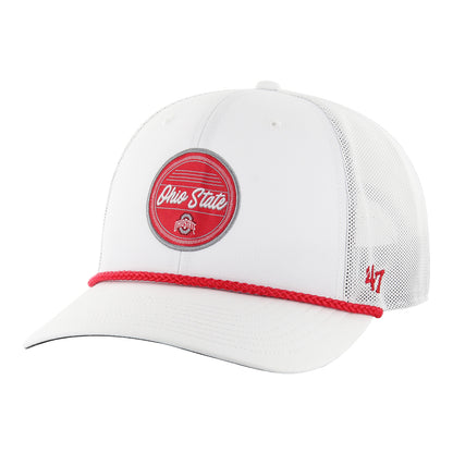 Ohio State Buckeyes Fairway Trucker White Adjustable Hat - Front View