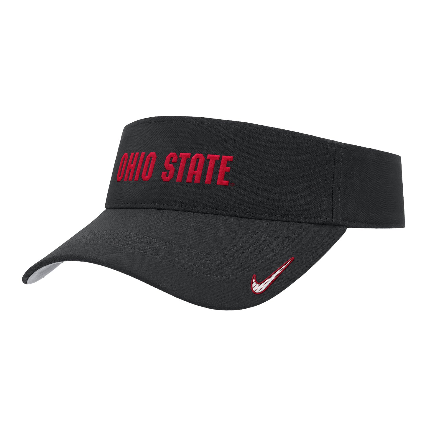 Ohio State Buckeyes Nike 2024 Sideline Wordmark Visor - Left Angled View