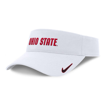 Ohio State Buckeyes Nike 2024 Sideline Wordmark Visor - Left Angled View