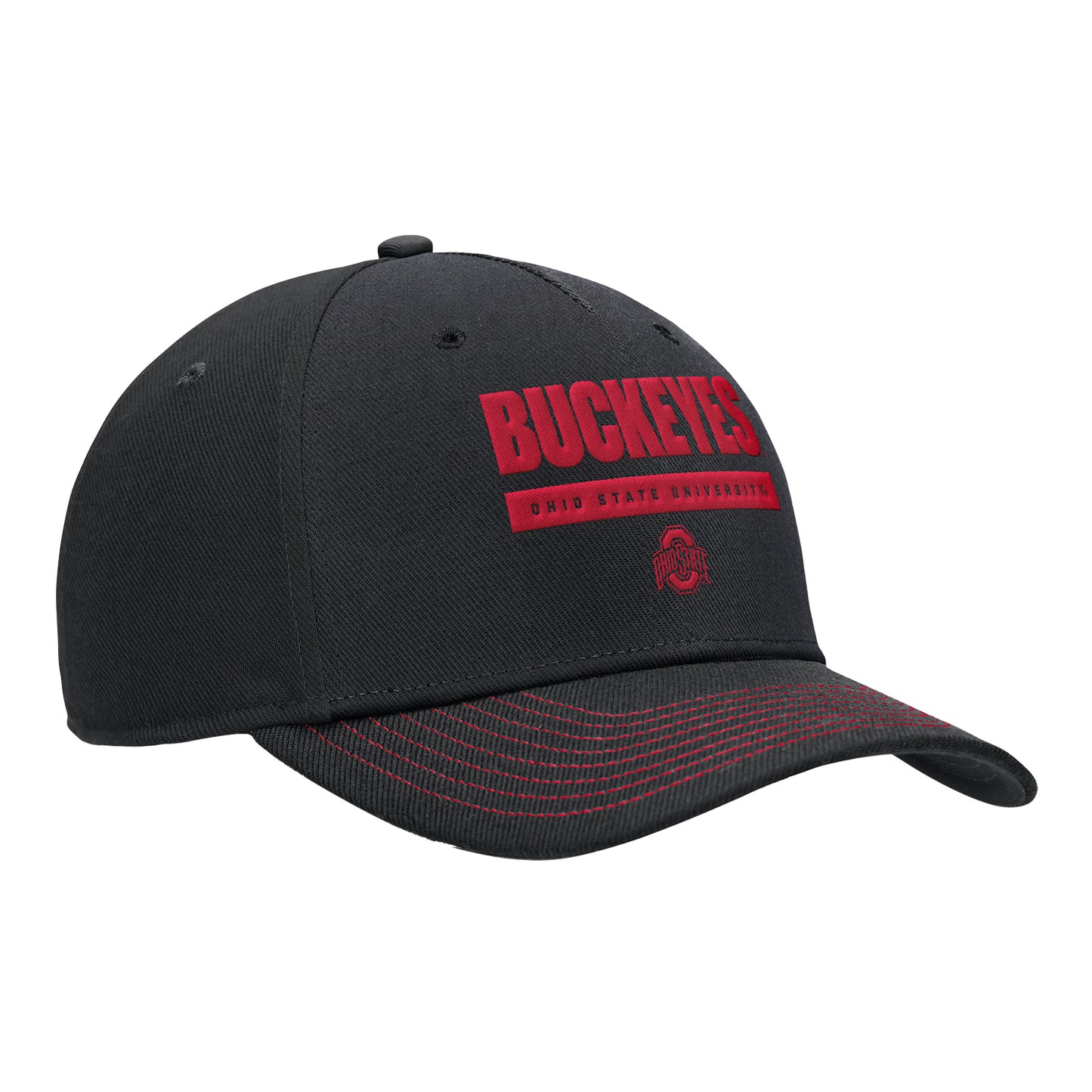 Ohio State Buckeyes Nike 2024 Sideline Wordmark Adjustable Hat - Right Angled View