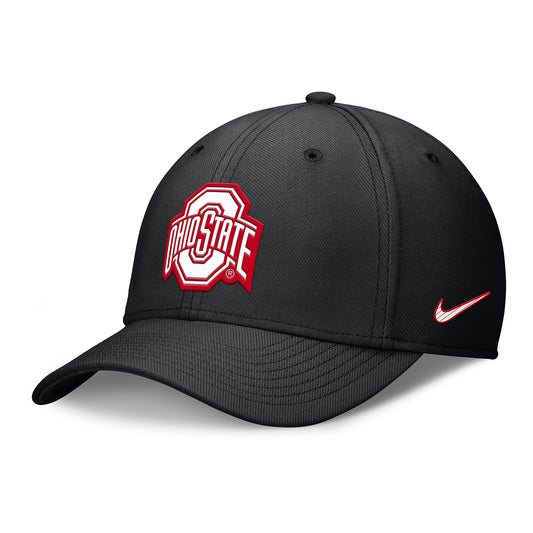 Ohio State Buckeyes Nike 2024 Sideline Primary Logo Flex Hat - Left Angled View