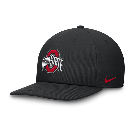 Ohio State Buckeyes Nike 2024 Sideline Pro Fit Snapback Hat - Left Angled View