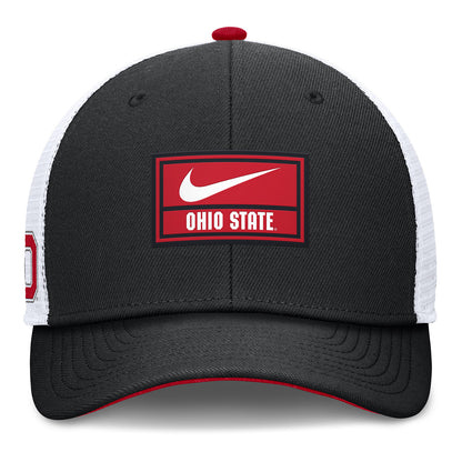 Ohio State Buckeyes Nike 2024 Sideline Trucker Snapback Adjustable Hat - Front View