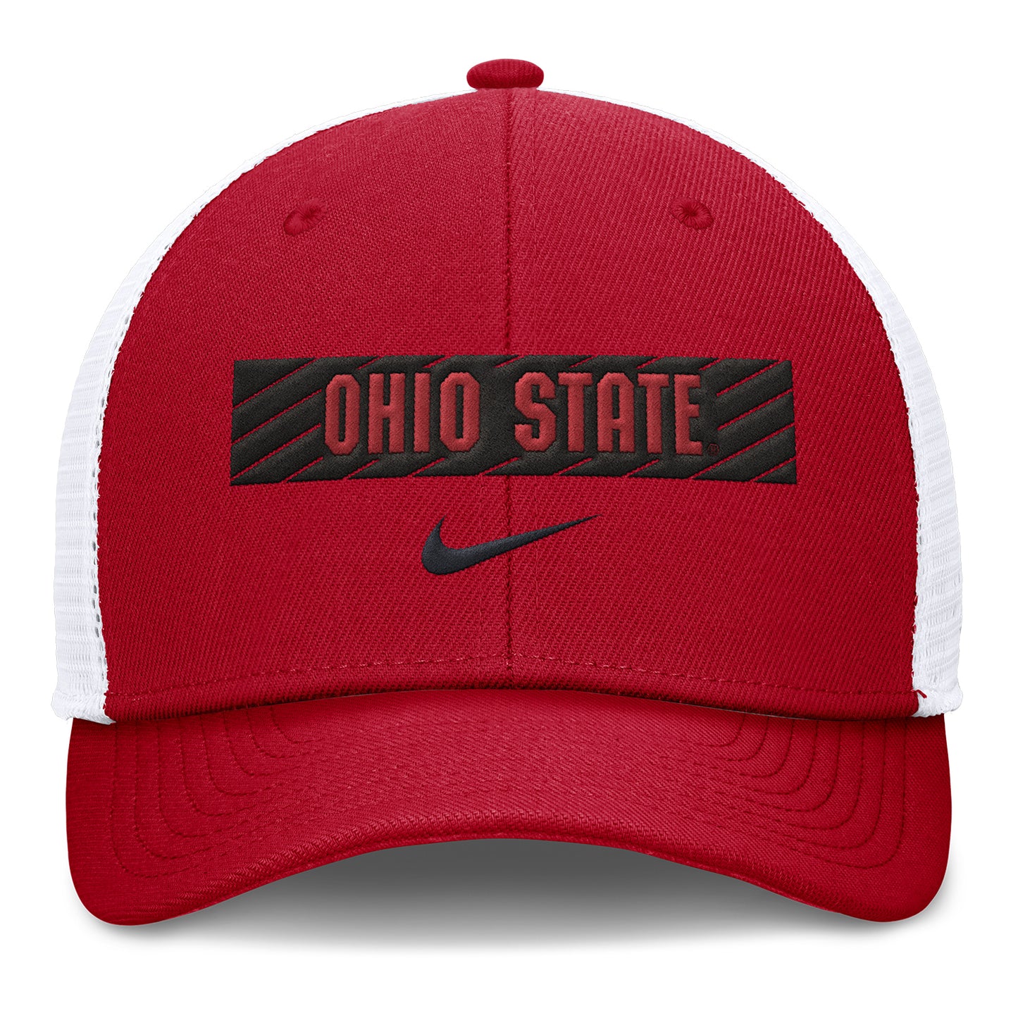 Ohio State Buckeyes Wordmark Trucker Hat - Front View