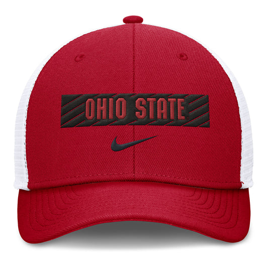 Ohio State Buckeyes Wordmark Trucker Hat - Front View