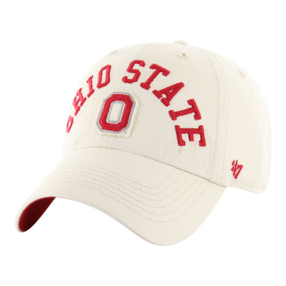 Ohio State Buckeyes Clubhouse Cleanup Cream Adjustable Hat - Left Angled View