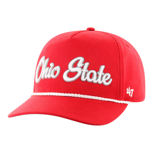 Ohio State Buckeyes Overhand Hitch Scarlet Adjustable Hat - Left Angled View