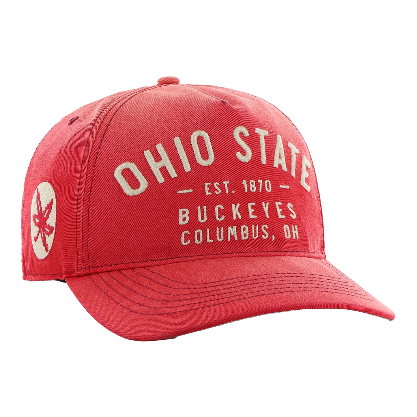 Ohio State Buckeyes Dusted Laramie Scarlet Adjustable Hat - Angled Right View