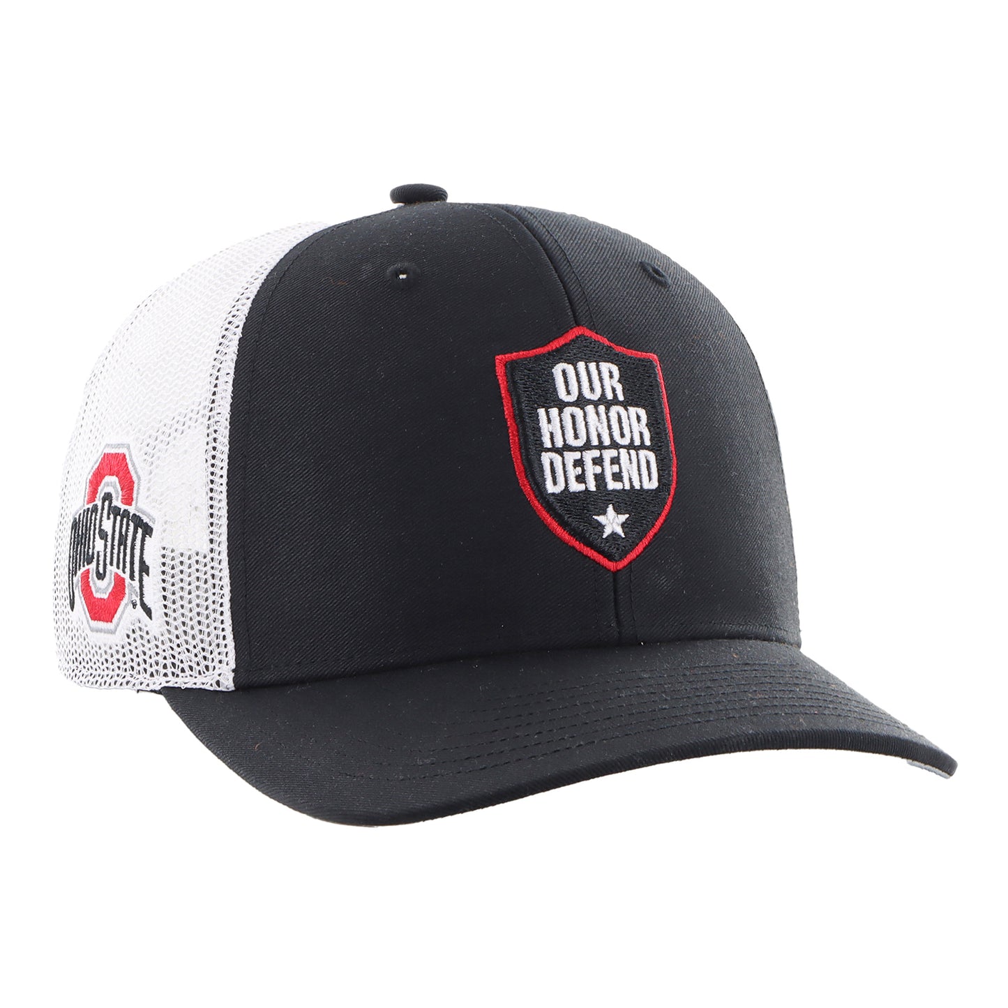 Ohio State Buckeyes Our Honor Defend Trucker Hat - Angled Right View