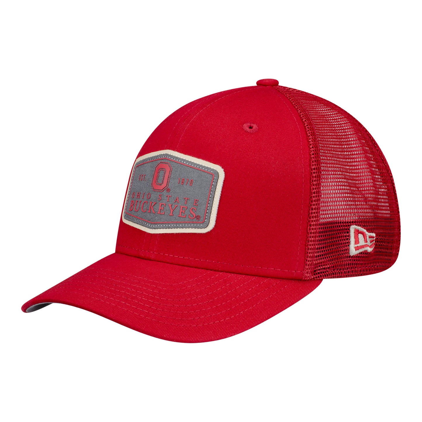 Ohio State Buckeyes Patch Adjustable Hat - Left Angled View