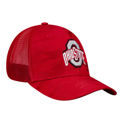 Ohio State Buckeyes Scarlet Camo Hat - Right Angled View