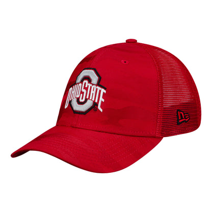 Ohio State Buckeyes Scarlet Camo Hat - Left Angled View