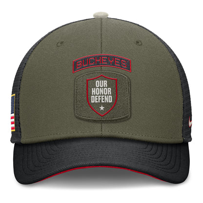 Ohio State Buckeyes Nike Military Trucker Adjustable Hat - Front View