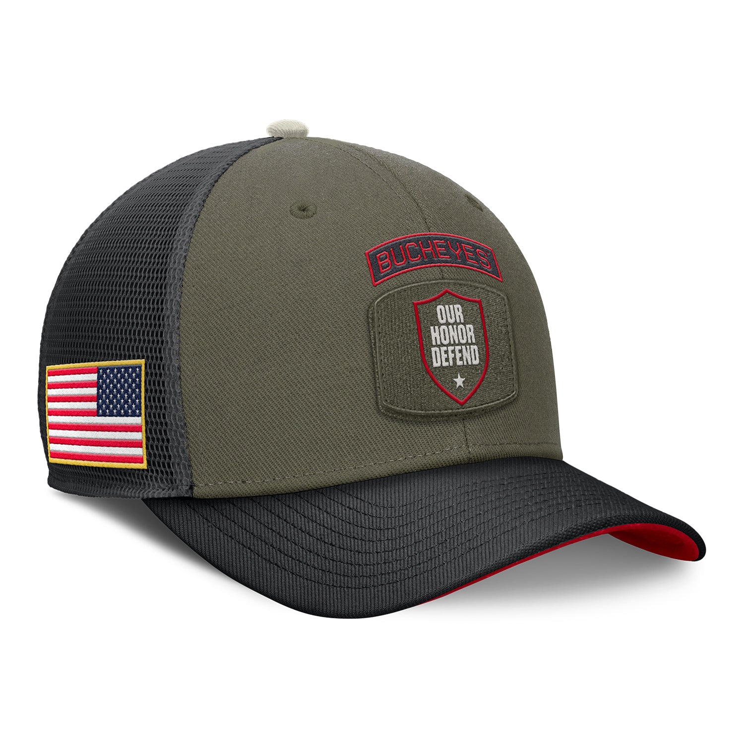 Ohio State Buckeyes Nike Military Trucker Adjustable Hat - Right Angled View