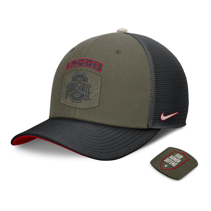 Ohio State Buckeyes Nike Military Trucker Adjustable Hat - Left Angled View