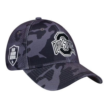 Ohio State Buckeyes Our Honor Defend Black Flex Hat - Right Angled View