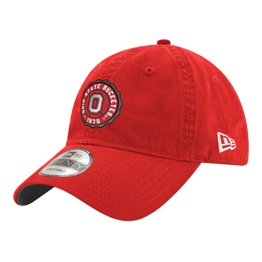 Ohio State Buckeyes Crest Scarlet Adjustable Hat - Left Angled View