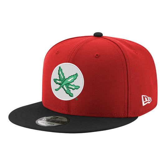 Ohio State Buckeyes Buckeye Leaf Script 950 Snapback Hat - Left Angled View