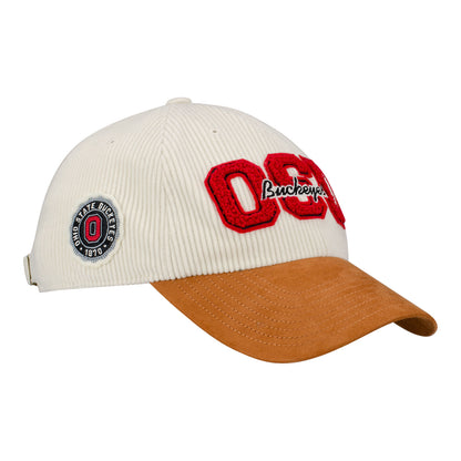 Ohio State Buckeyes 'OSU' Hail Mary Clean Up Hat In White - Front Right View